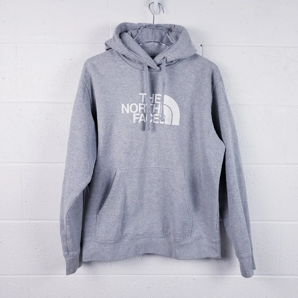 The North Face Men's Large Half‎ Dome Pullover Hoodie Sweatshirt Grey Heather